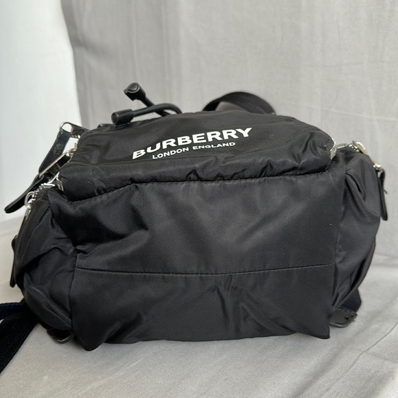 BURBERRY Nylon Logo Print Medium Rucksack Backpack Black (UNISEX) - Picture 8 of 12